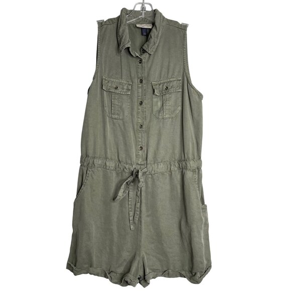 Universal Thread Pants - Universal‎ Thread Romper Womens S Olive Green Lyocell Sleeveless Army